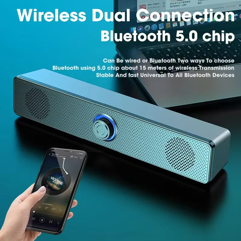 Speaker Wire - 有線・無線・Bluetooth対応のサウンドバー。USB電源でPC、テレビ、コンピューター、ノートパソコンで使用可能。ゲーミングやホームシアター、サラウンドサウンドシステムに最適。