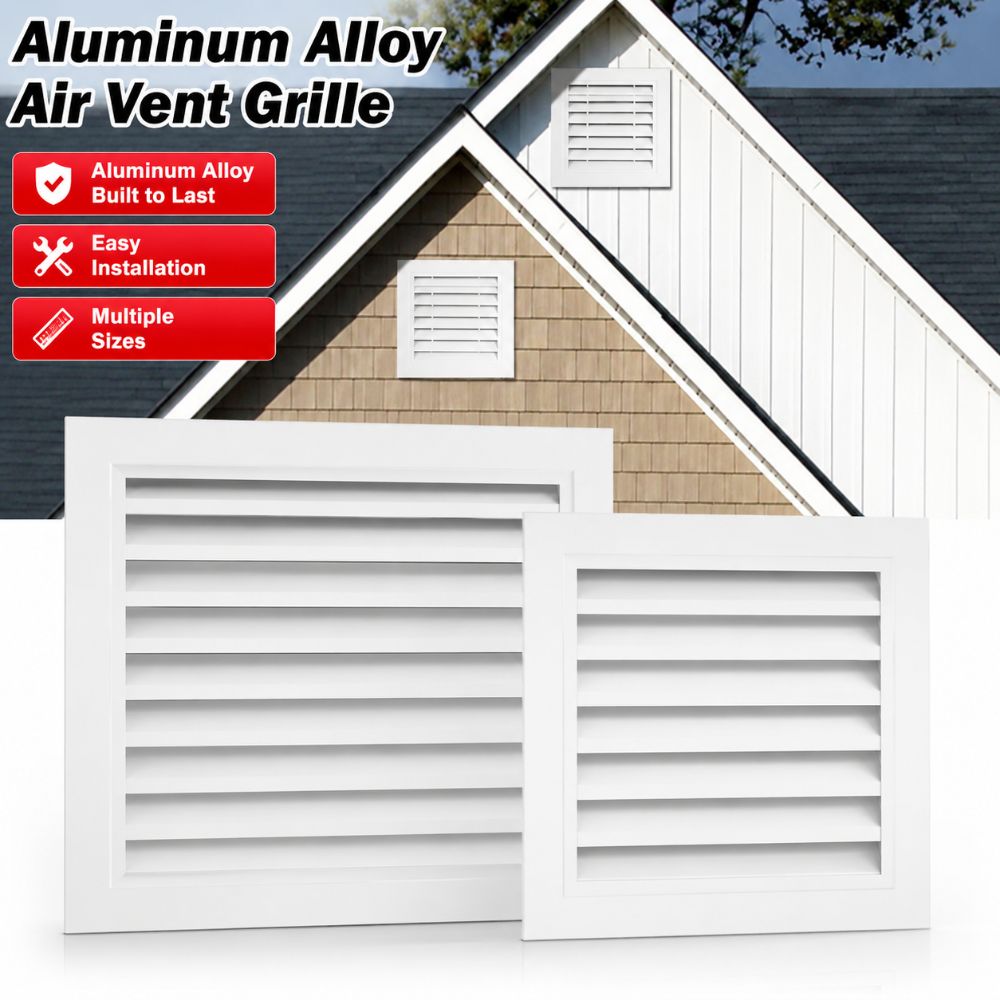 Ventilation Grille Aluminum - 新しいアルミ合金製換気口グリル 白い正方形のゲーブルベントカバー 住宅用