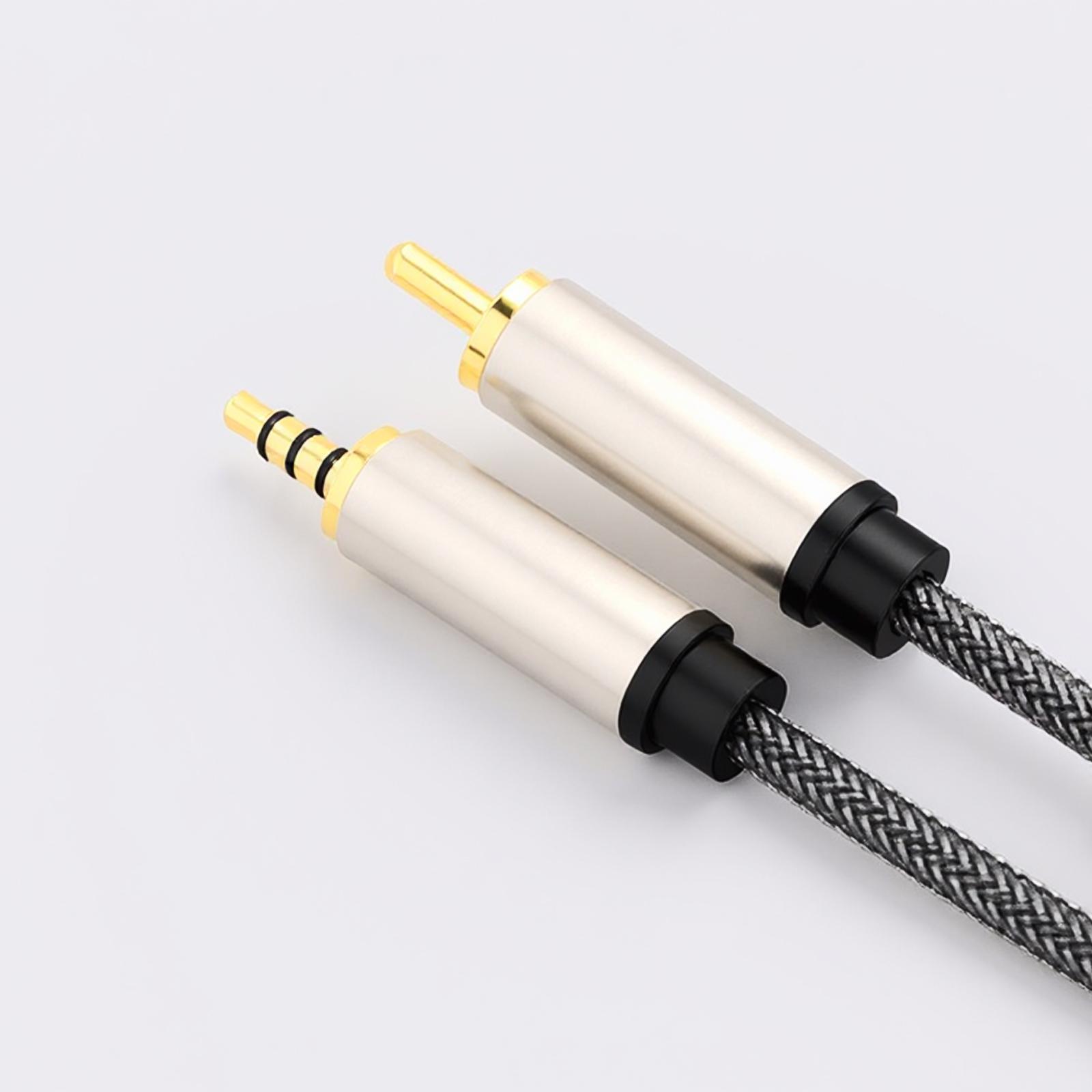 Rca Cable - PVC製デジタル同軸オーディオケーブル。RCA端子から3.5mmジャックへの変換ケーブル。ホームシアターシステムやスピーカーの接続に使用。