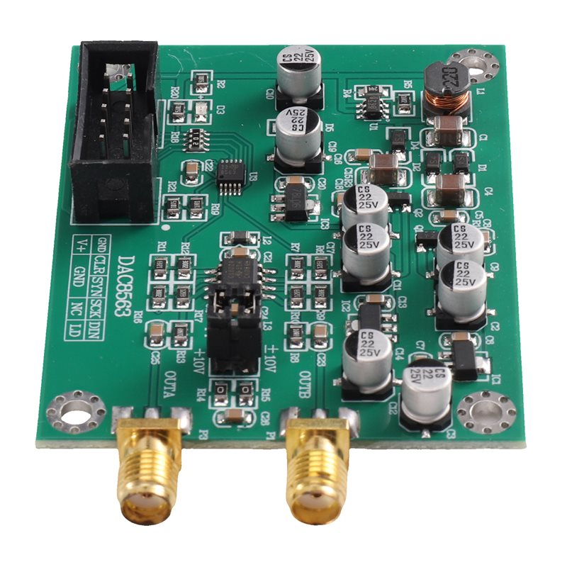 Dac Board - A02F：DACモジュール DAC8563、16ビットデジタル-アナログ変換器、正負電圧調整可能、デモボード