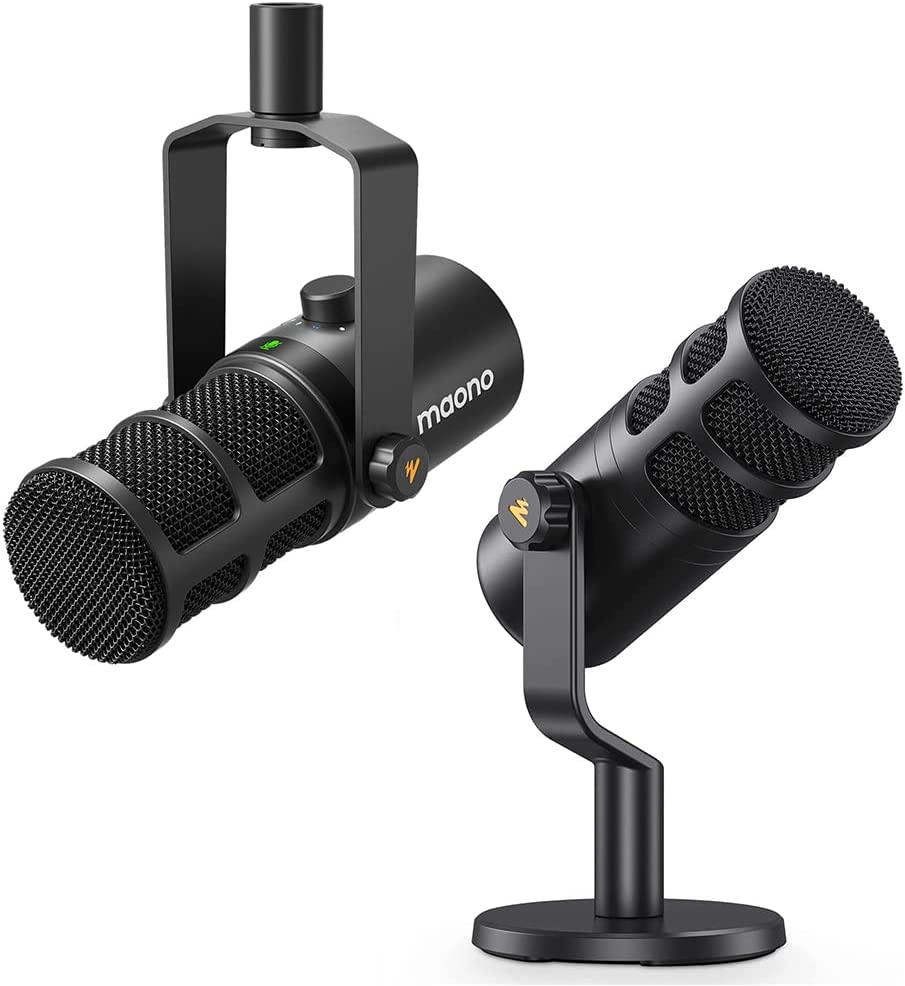 Audio Interface - MAONOプロフェッショナルサウンドカード、25mmダイナミックスタジオマイク、ポッドキャストオーディオインターフェース、ライブストリーミングバンドルミキサー