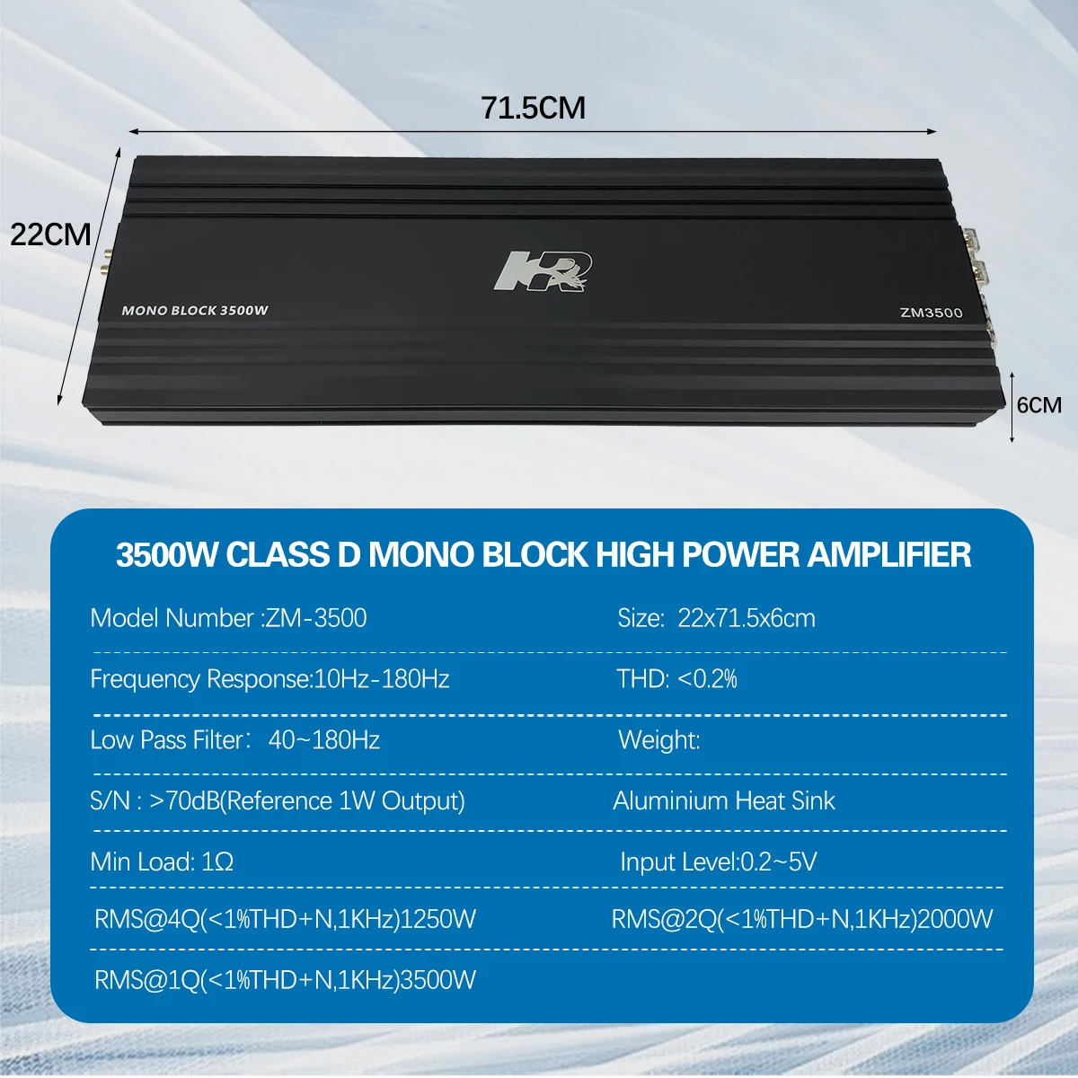 Class D Amplifier - 2026年製 ゼミングオーディオ ZM-3500 モノブロック クラスD コンペティショングレード
