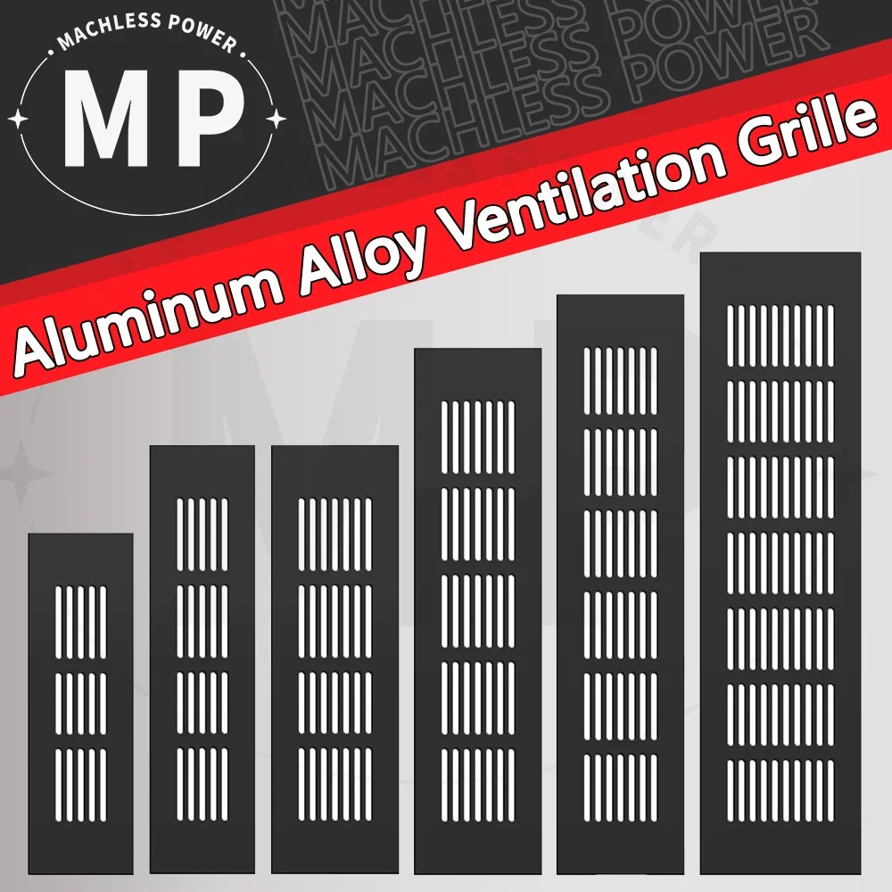 Ventilation Grille Aluminum - 換気グリル,アルミニウム合金,1/2ピース,マットブラックキャビネット,デバイスのコントロール,