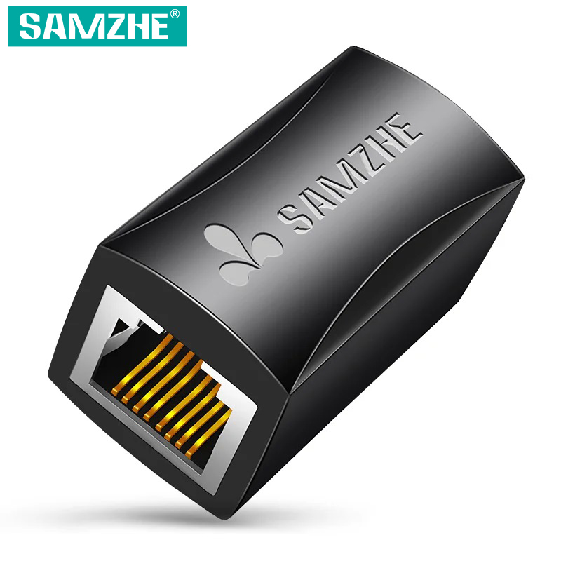Rj45 Jack - Samzhe-インターネット接続用イーサネットアダプター、LANケーブル延長、メス-メスコード、8p8c、rj45