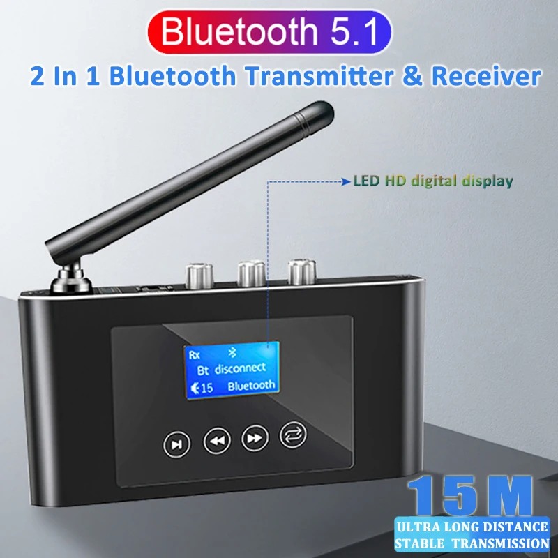 Headphone Amplifier - 2 in 1 長距離Bluetooth 5.1オーディオ送受信機 RCA