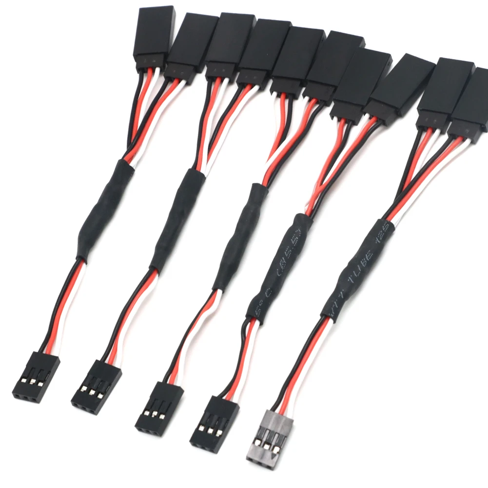 Rca Cable - 5本セット_100/150/200/300/500mm RCサーボ用Y字型延長ケーブル、JR、フタバ対応、RC飛行機、ヘリコプター、車、DIY用
