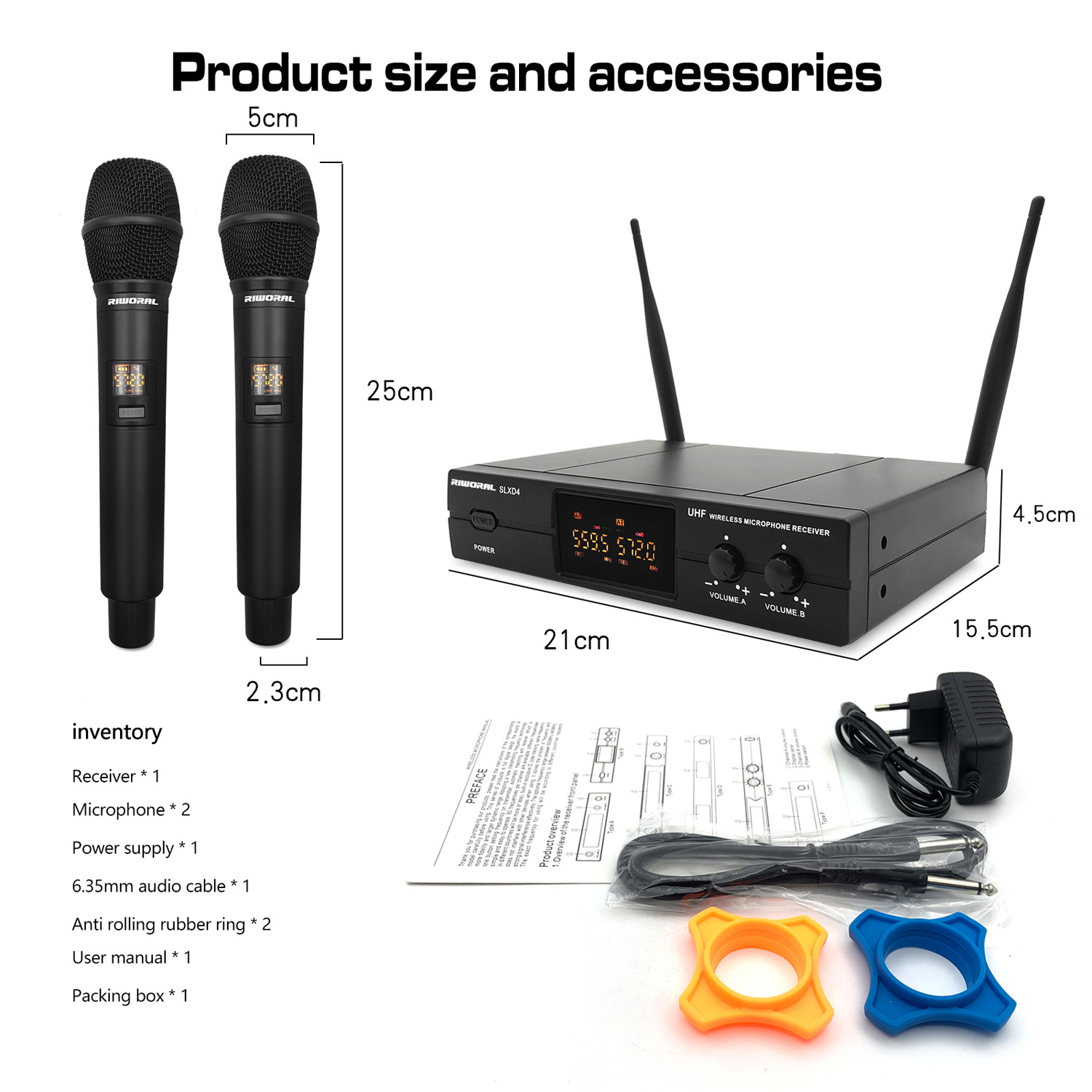 Condenser Microphone Kit - 2026 SLXD4 最高の2チャンネルワイヤレスマイク 高品質UHFワイヤレスマイク プロ仕様スタジオ録音