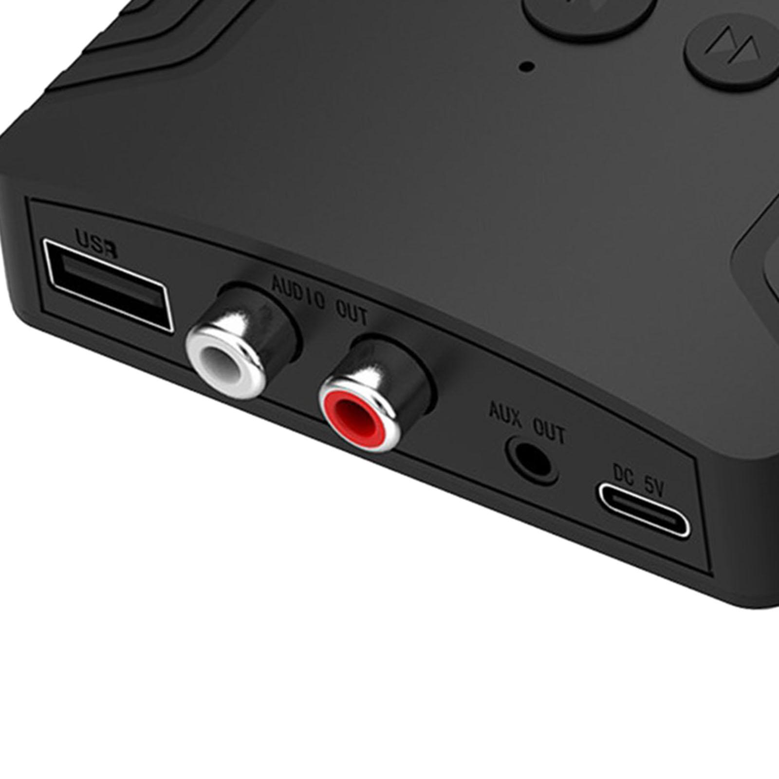 Headphone Amplifier - カー用オーディオアダプターV5.3。USB、AUX、RCA端子を搭載。家庭用スピーカー、ヘッドホン、ポータブルステレオ、ワイヤレス対応。最大10mの範囲で使用可能。