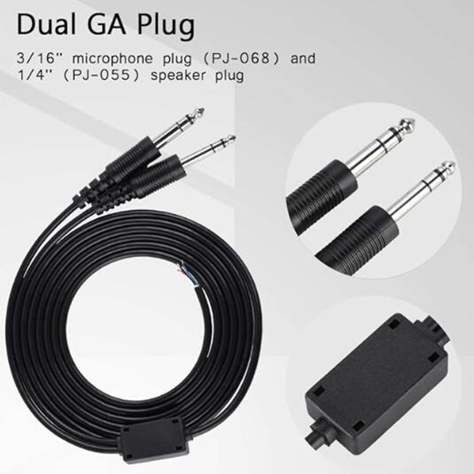 Diy Headphone - 航空ヘッドセット交換ケーブル デビッド・クラーク AVCOMM パイロット デュアル GA