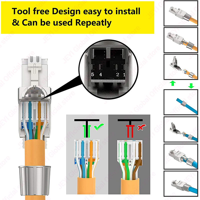 JEYI CAT7 6A RJ45 コネクタ 8P8C ST - Rj45 Jack のレビューと価格