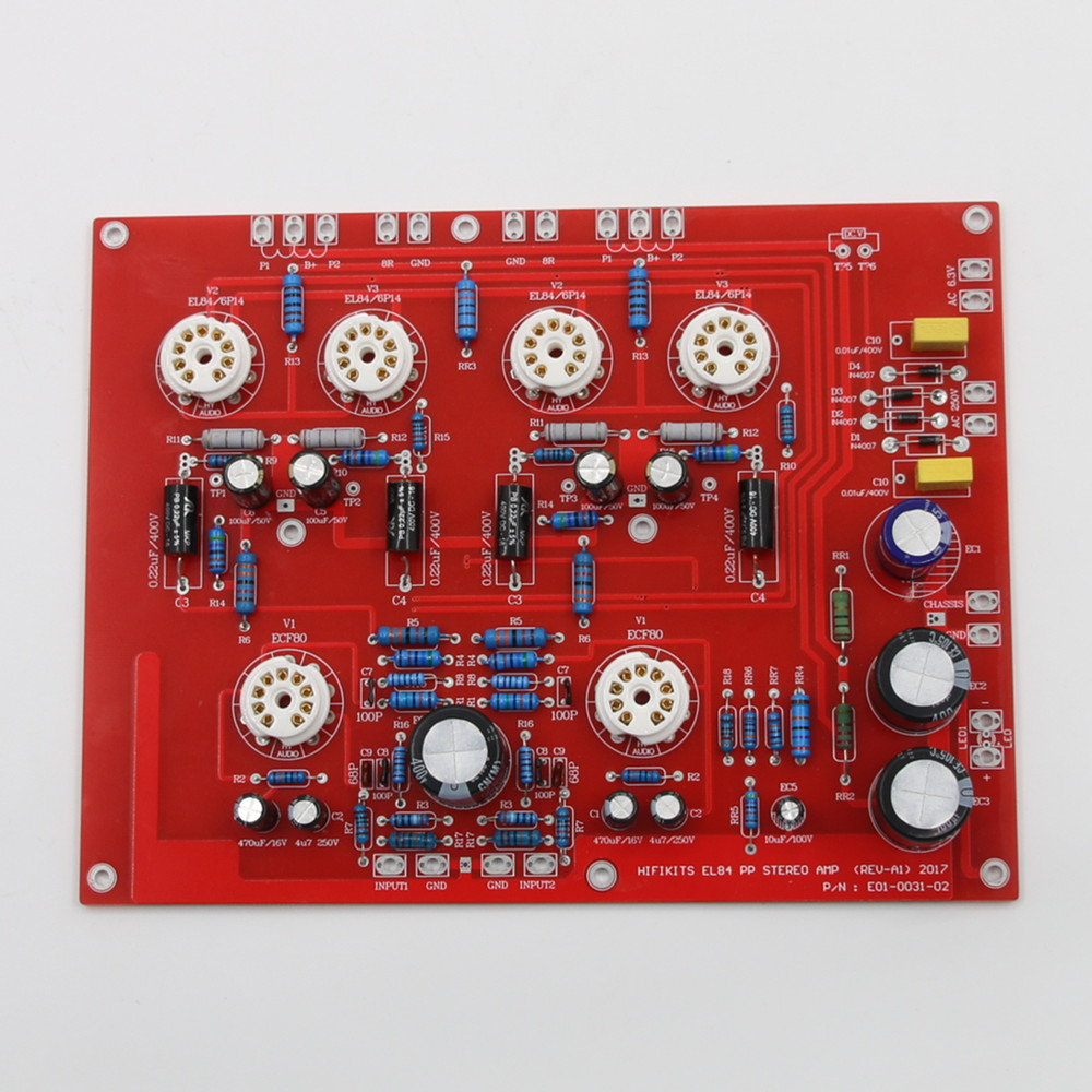 HiFi EL84+ECF80 ステレオ プッシュプルアンプ - Hifi Amplifier Board のレビューと価格