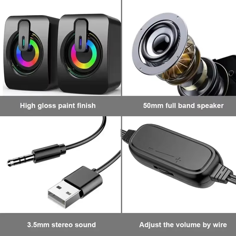 ポータブル有線USBスピーカー、HiFiステレオ、サラウンド - Speaker Wire のレビューと価格