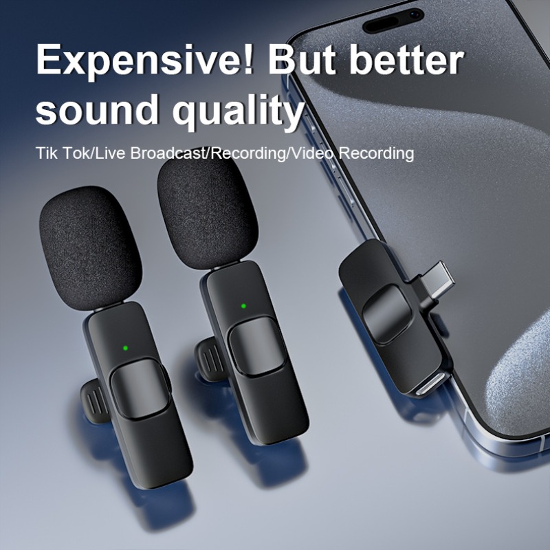 ワイヤレスラベリアマイク 2.4G ポータブルオーディオビデ - Microphone Capsule のレビューと価格
