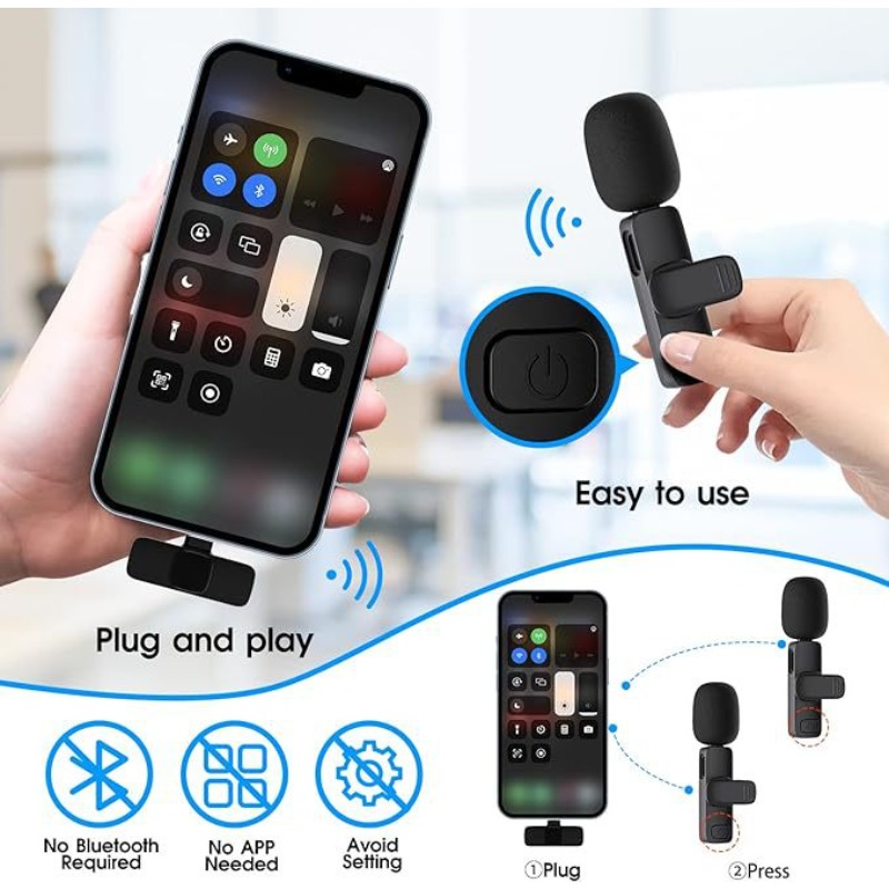 ワイヤレスラベリアマイク 2.4G ポータブルオーディオビデ - Microphone Capsule のレビューと価格