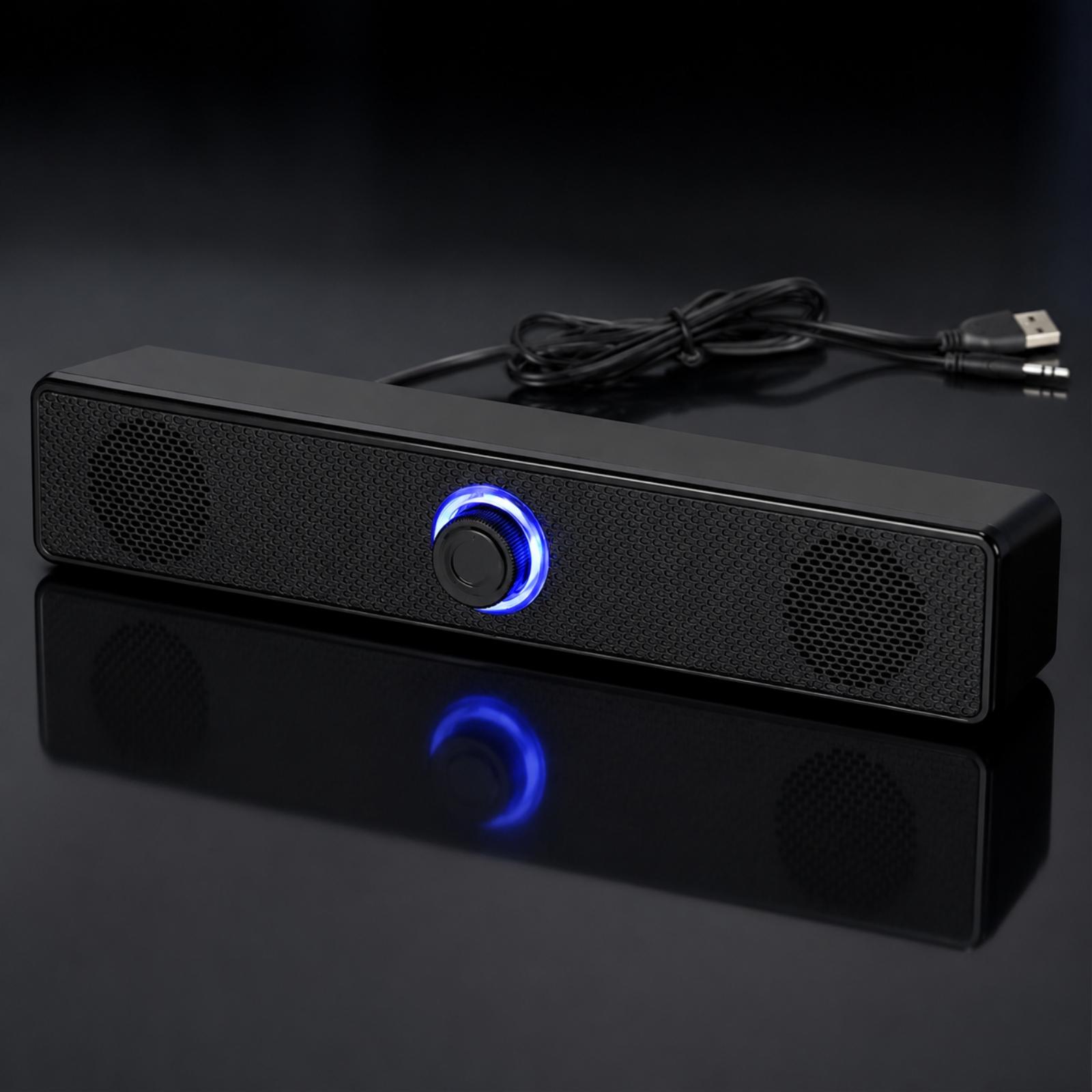 デスクトップPC用USB有線スピーカー。回転式の音量調整つま - Speaker Wire のレビューと価格
