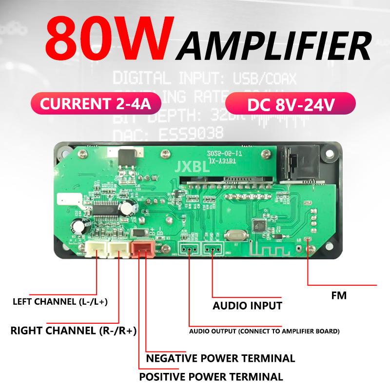 80W Bluetooth 5.0 MP3 デコーダーボード - Dac Board のレビューと価格