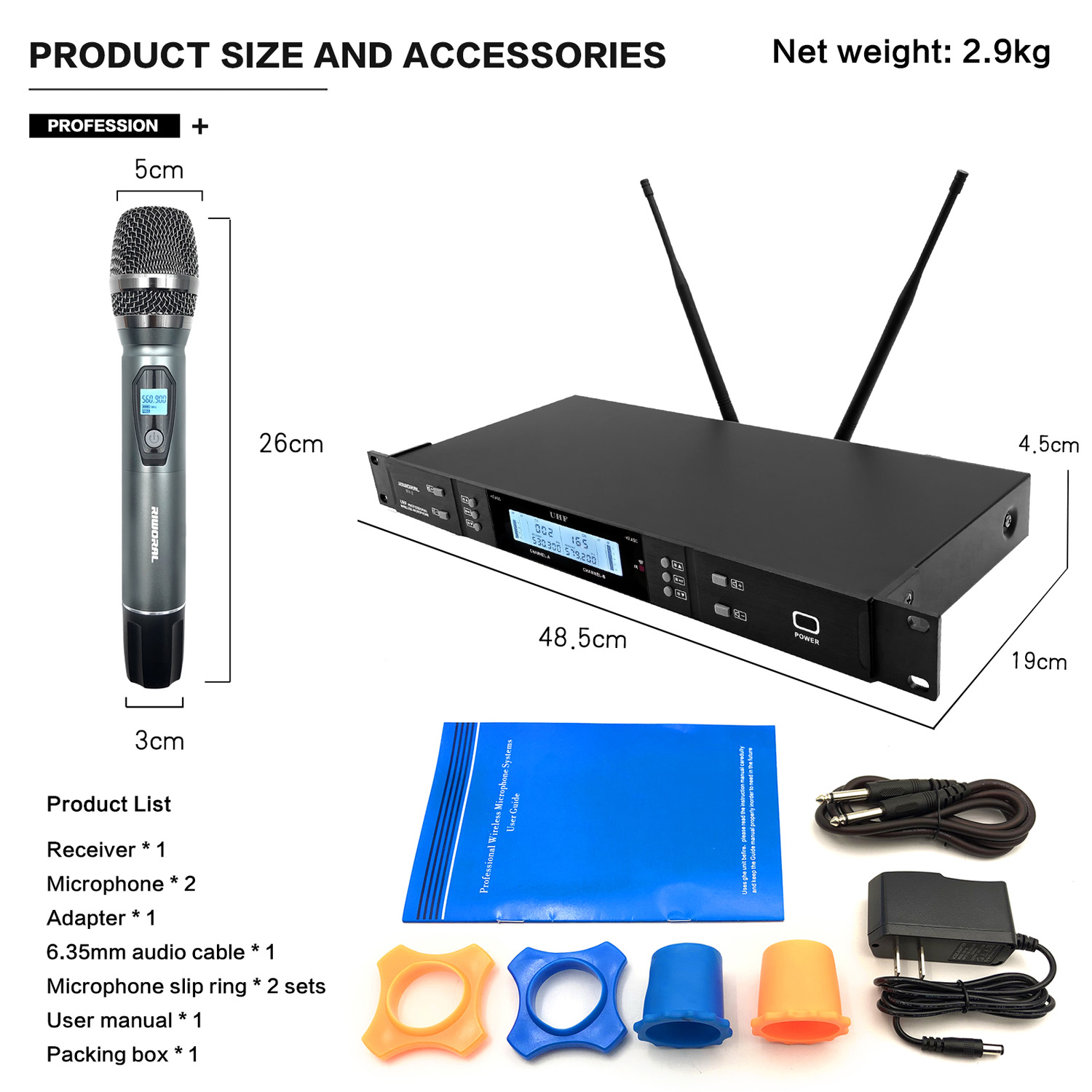 2026 RV-2 プロフェッショナルFMワイヤレスカラオケ - Condenser Microphone Kit のレビューと価格