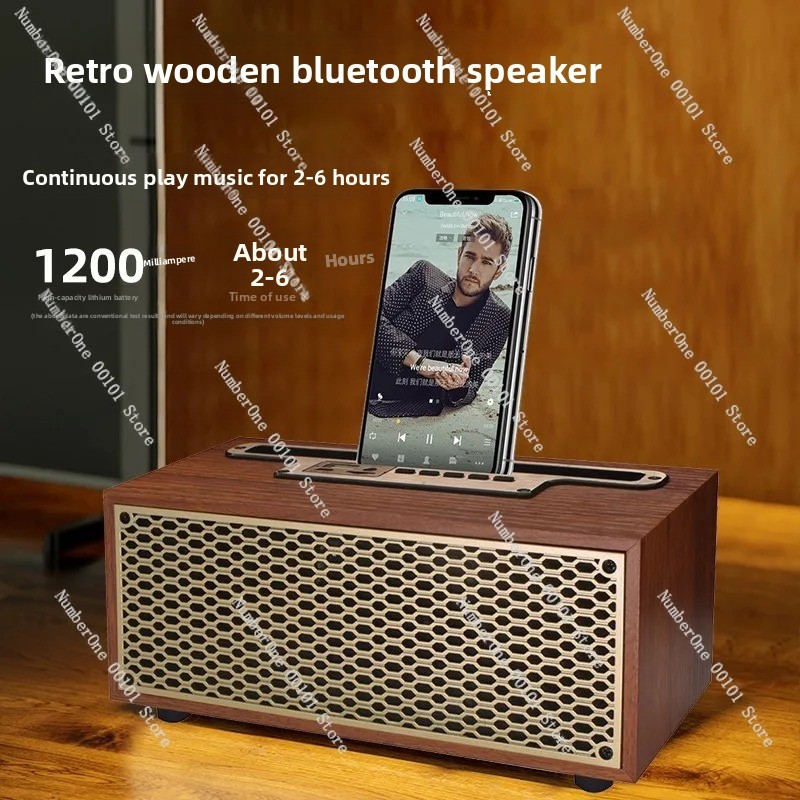 大音量のサブウーファー出力を備えたレトロな木製Bluetoo - Speaker Driver のレビューと価格