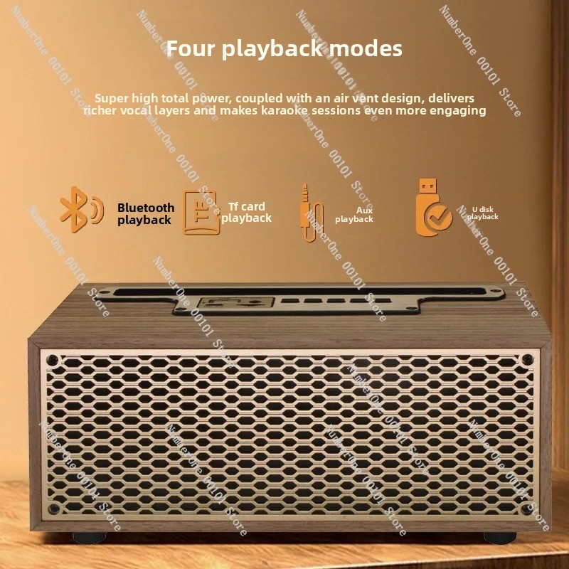 大音量のサブウーファー出力を備えたレトロな木製Bluetoo - Speaker Driver のレビューと価格