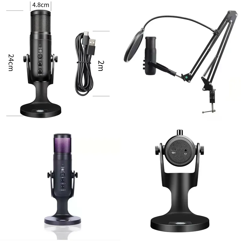 工場直販 スタジオ ワイヤレスUSBコンデンサーマイク ノイ - Condenser Microphone Kit のレビューと価格