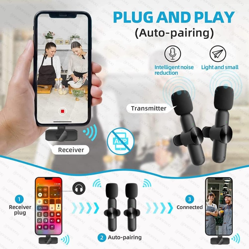iPhone iPad用ワイヤレスラベリアマイク、録音、ライ - Microphone Capsule のレビューと価格