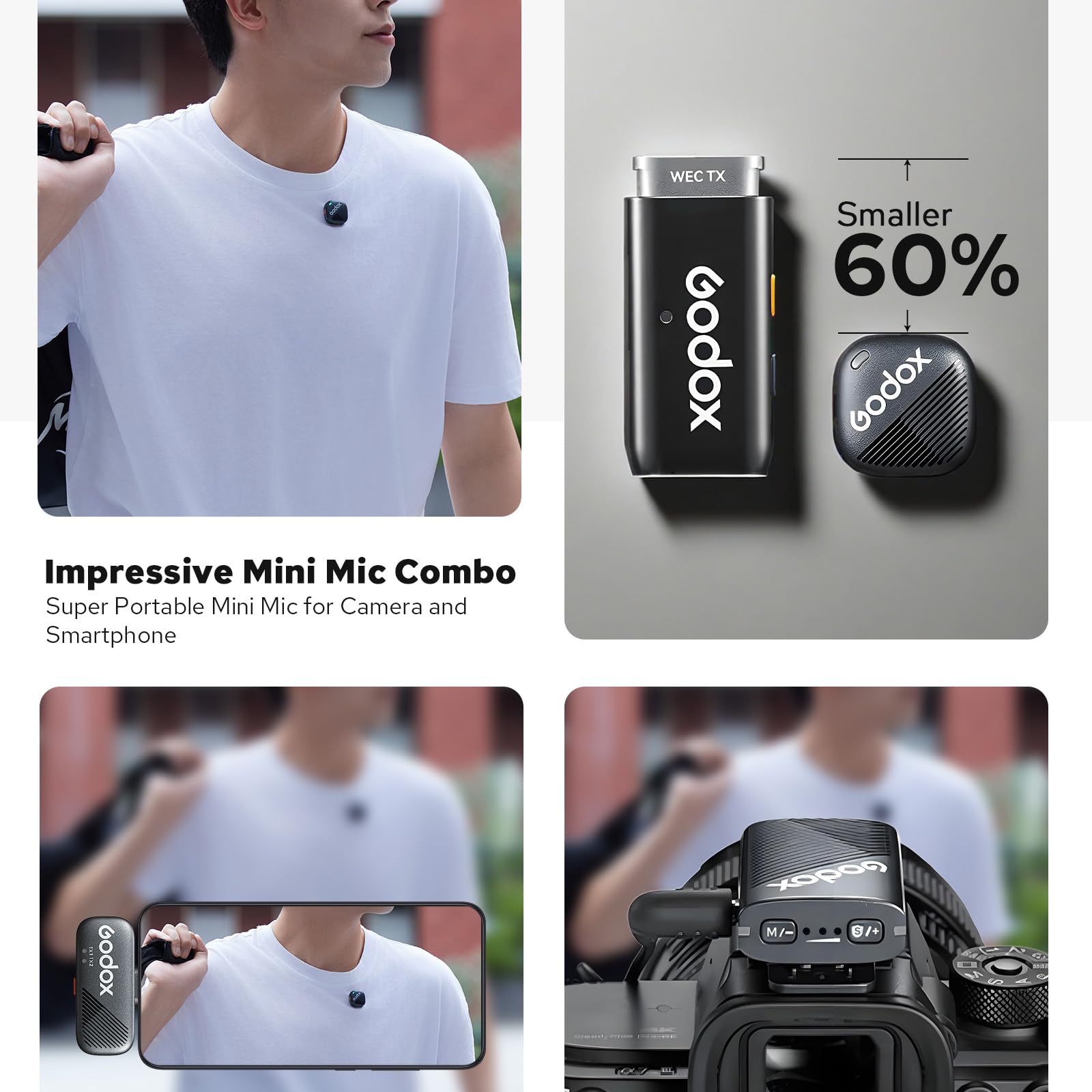 GODOX Cube-C ワイヤレスラベリアマイク。カメラ、 - Condenser Microphone Kit のレビューと価格