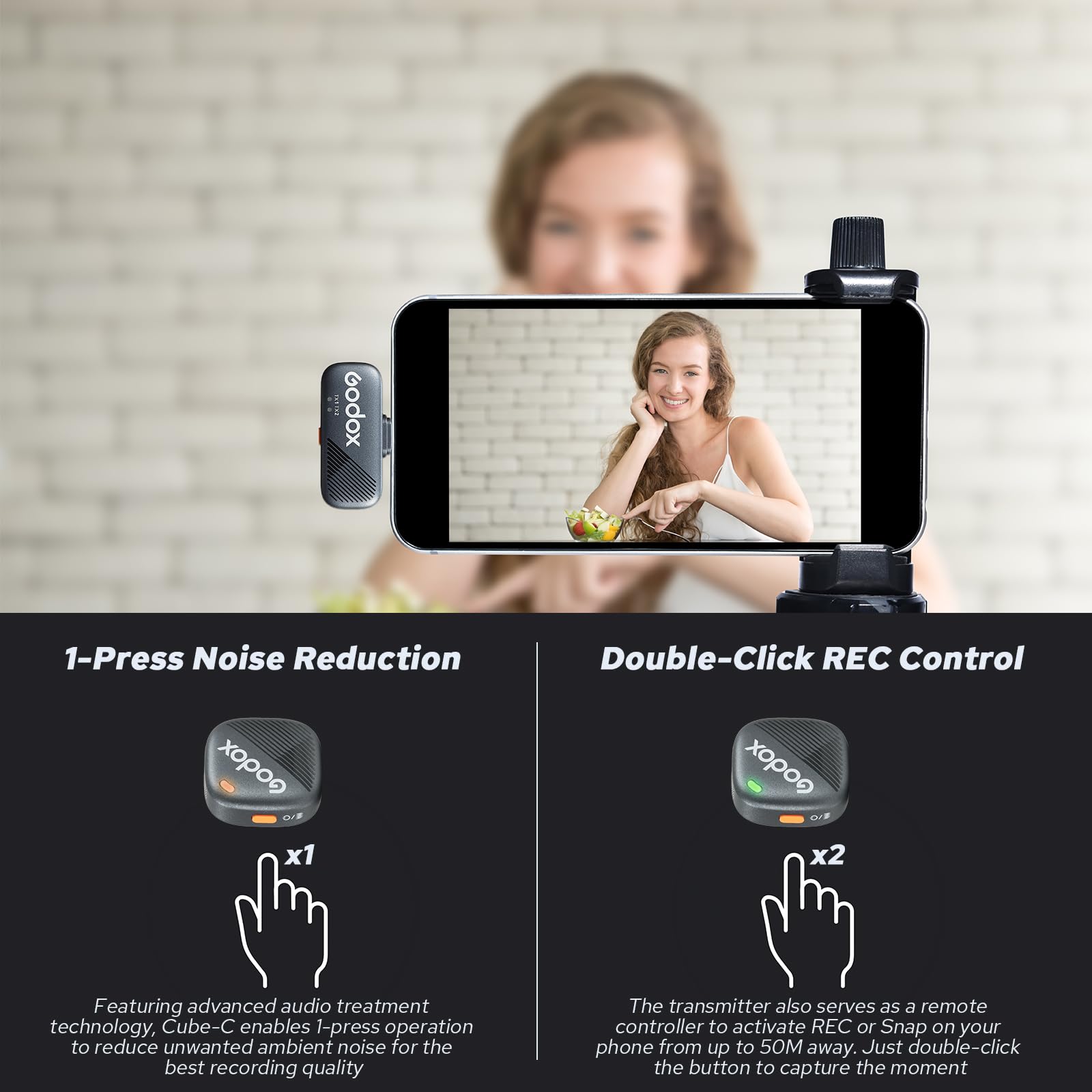 GODOX Cube-C ワイヤレスラベリアマイク。カメラ、 - Condenser Microphone Kit のレビューと価格
